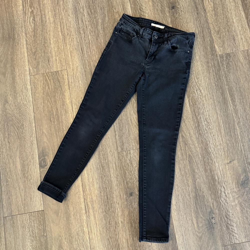 Levi’s 711 Skinny Denim Jeans, Black, Size 26R